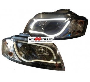 Paire de phares Avants + LED Bar Tube intégrés Audi A3 8P 2003-2008 - GO1031587